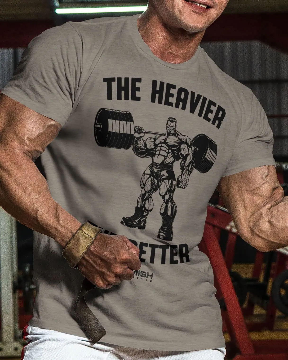 022. The Heavier The Better Funny Motivational Workout Gym T-Shirt for Men