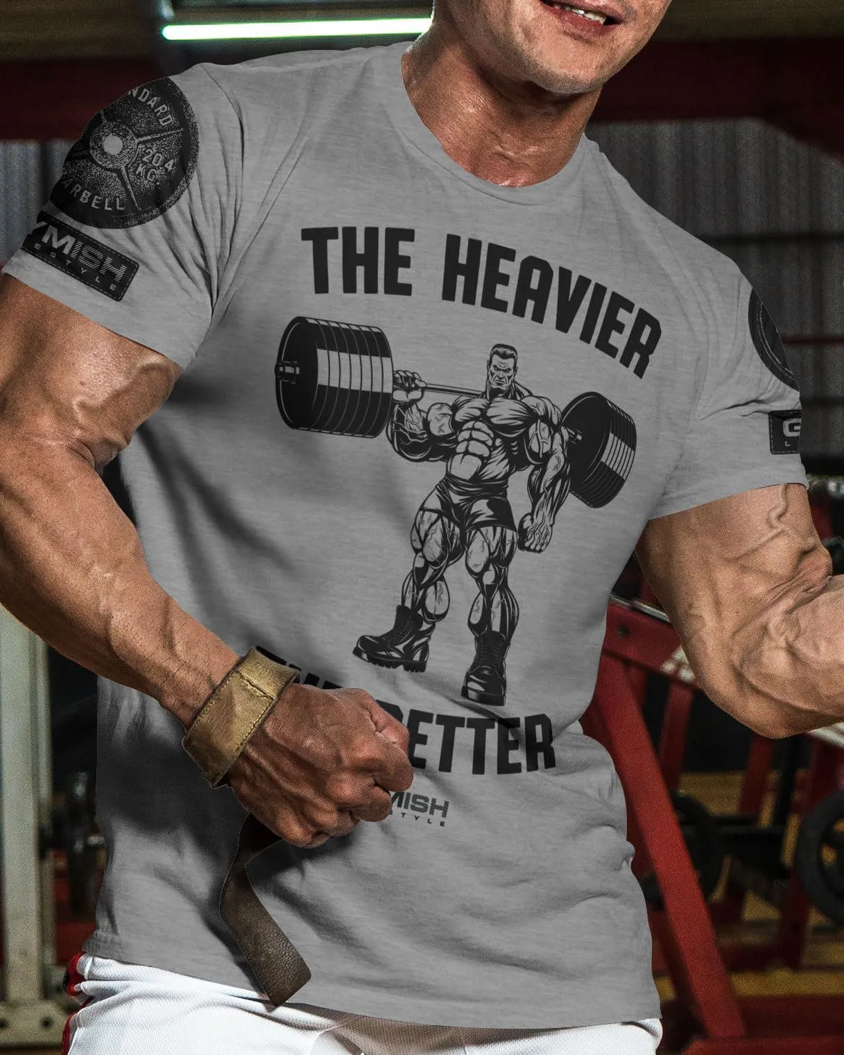 022. The Heavier The Better Funny Motivational Workout Gym T-Shirt for Men