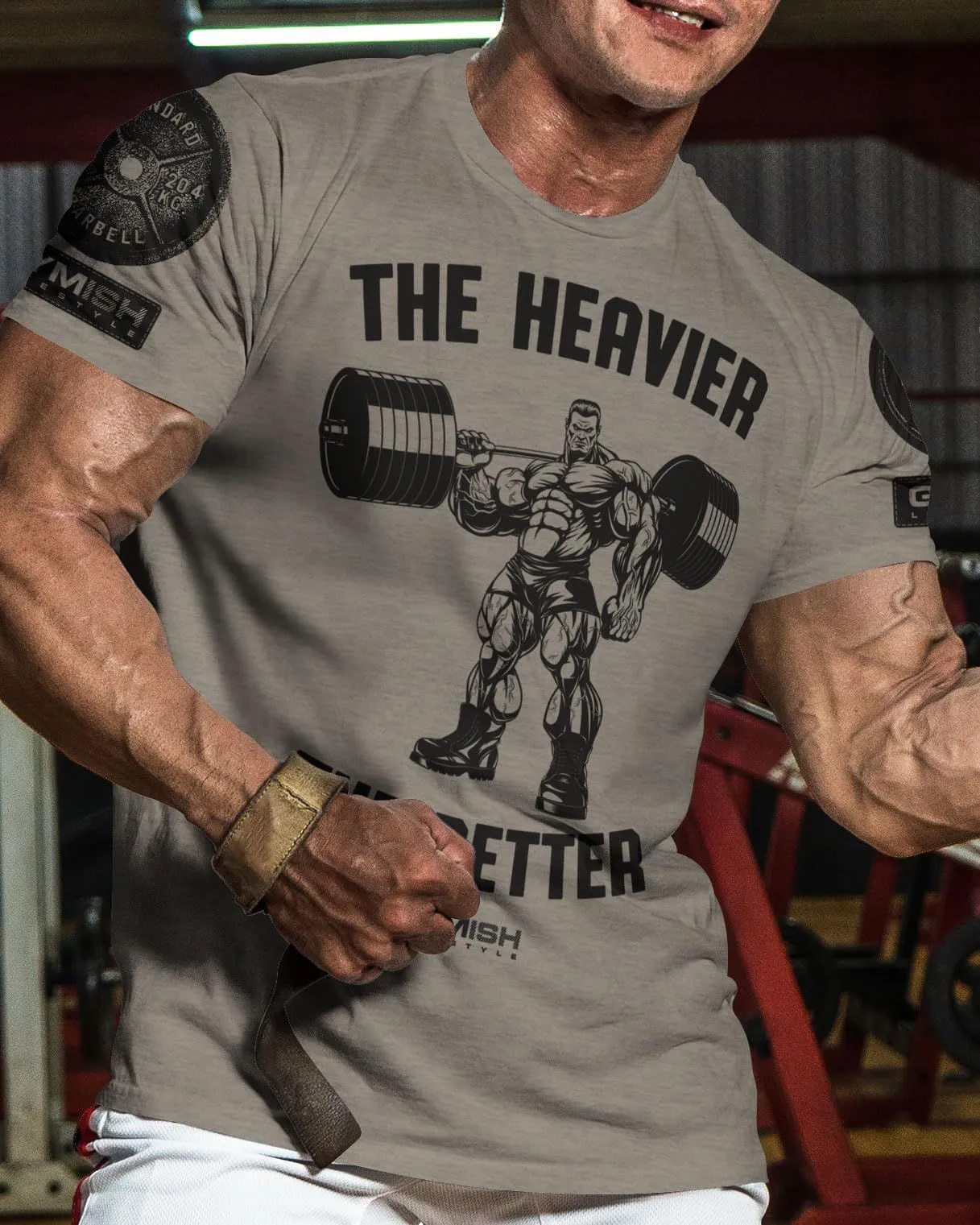 022. The Heavier The Better Funny Motivational Workout Gym T-Shirt for Men