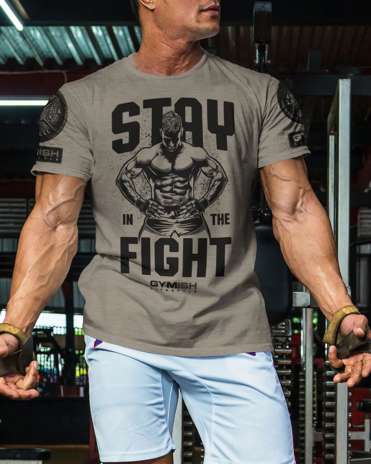 029. Stay In Fight Funny Motivational Workout Gym T-Shirt for Men