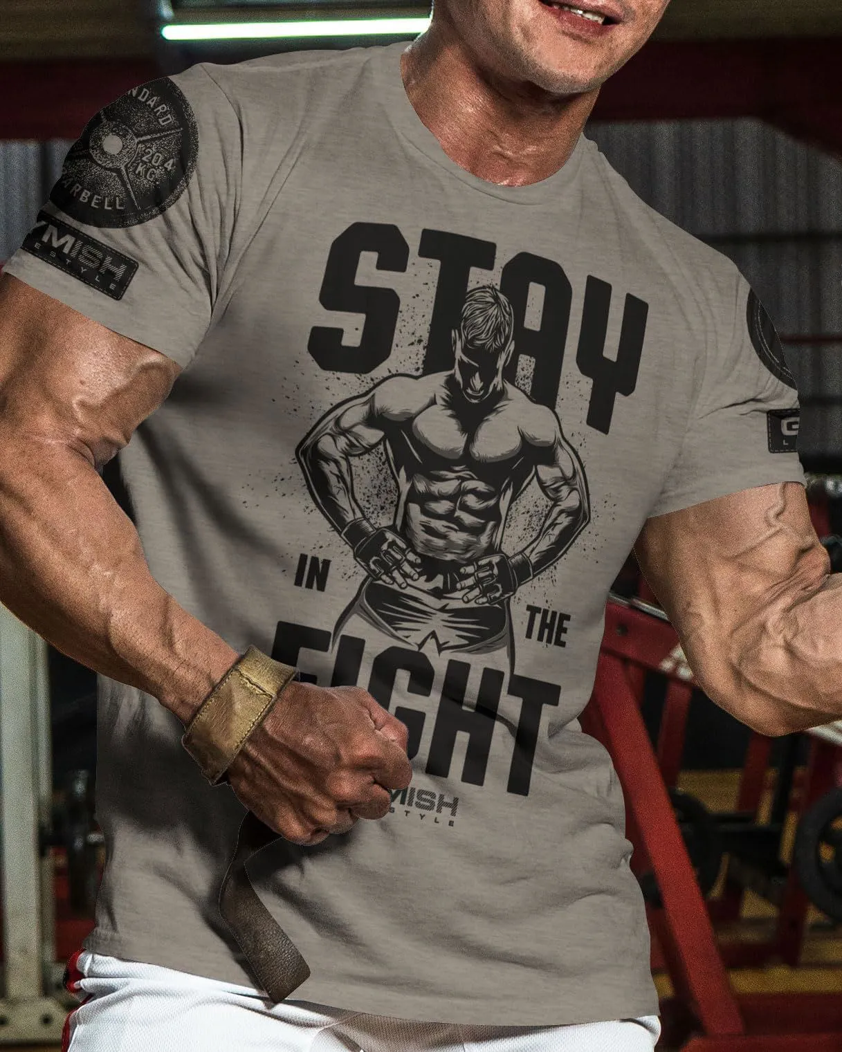 029. Stay In Fight Funny Motivational Workout Gym T-Shirt for Men