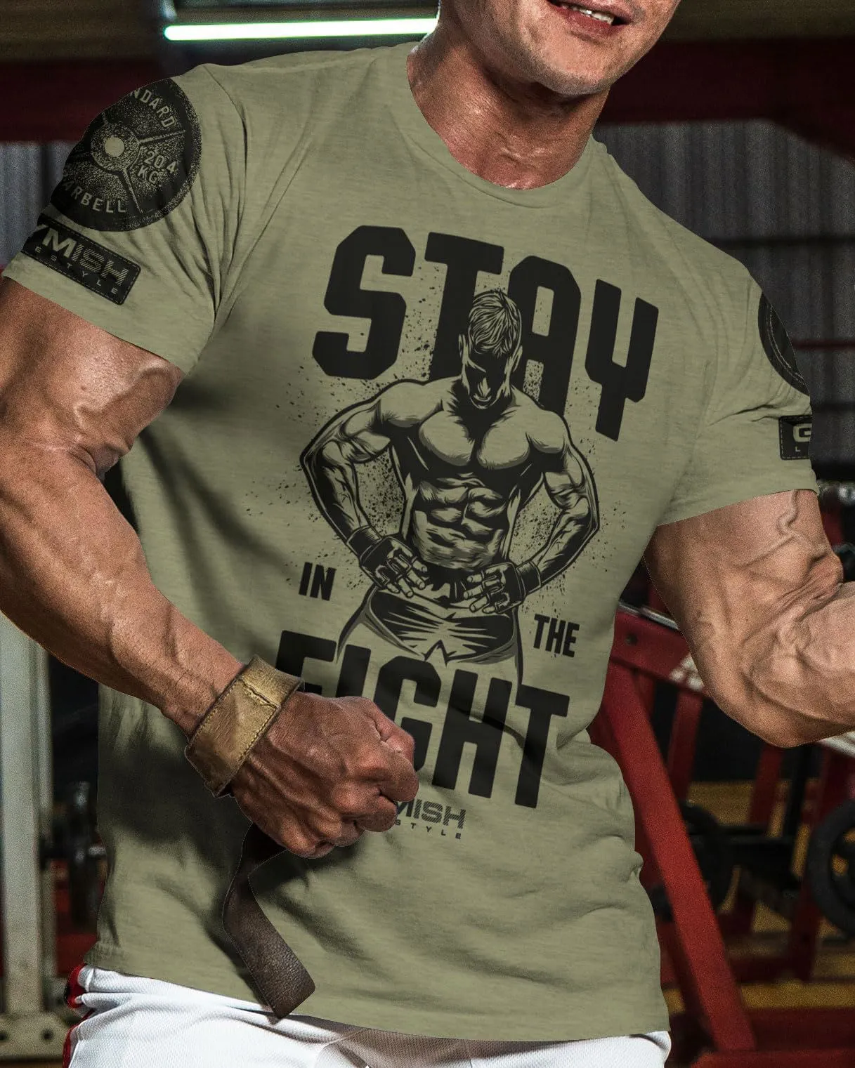029. Stay In Fight Funny Motivational Workout Gym T-Shirt for Men