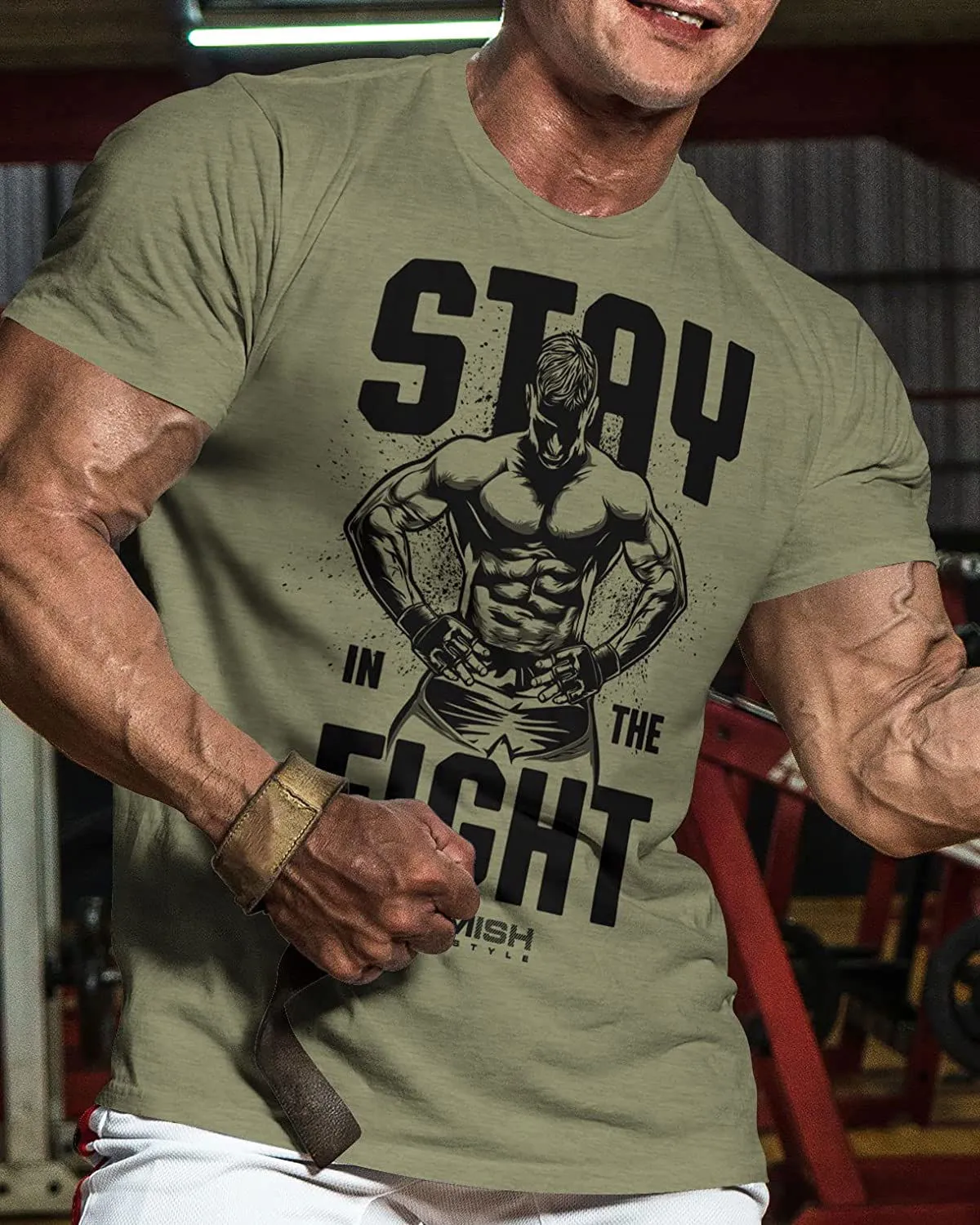 029. Stay In Fight Funny Motivational Workout Gym T-Shirt for Men