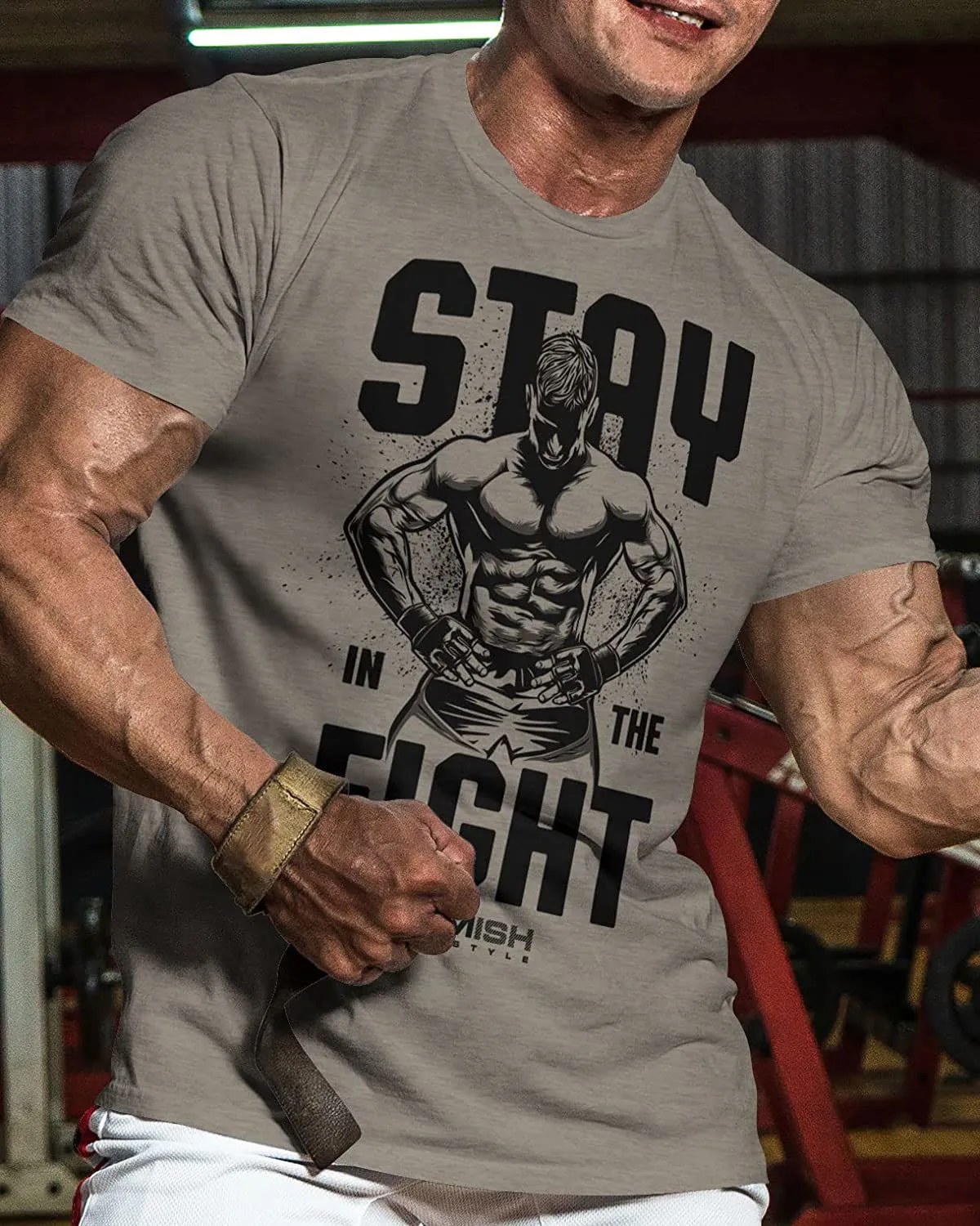 029. Stay In Fight Funny Motivational Workout Gym T-Shirt for Men