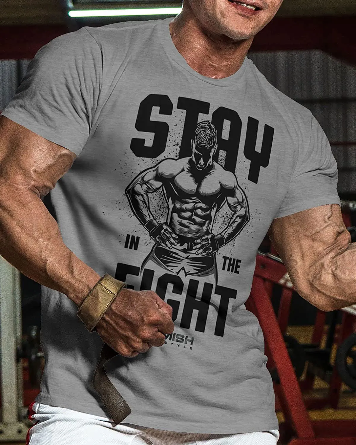 029. Stay In Fight Funny Motivational Workout Gym T-Shirt for Men