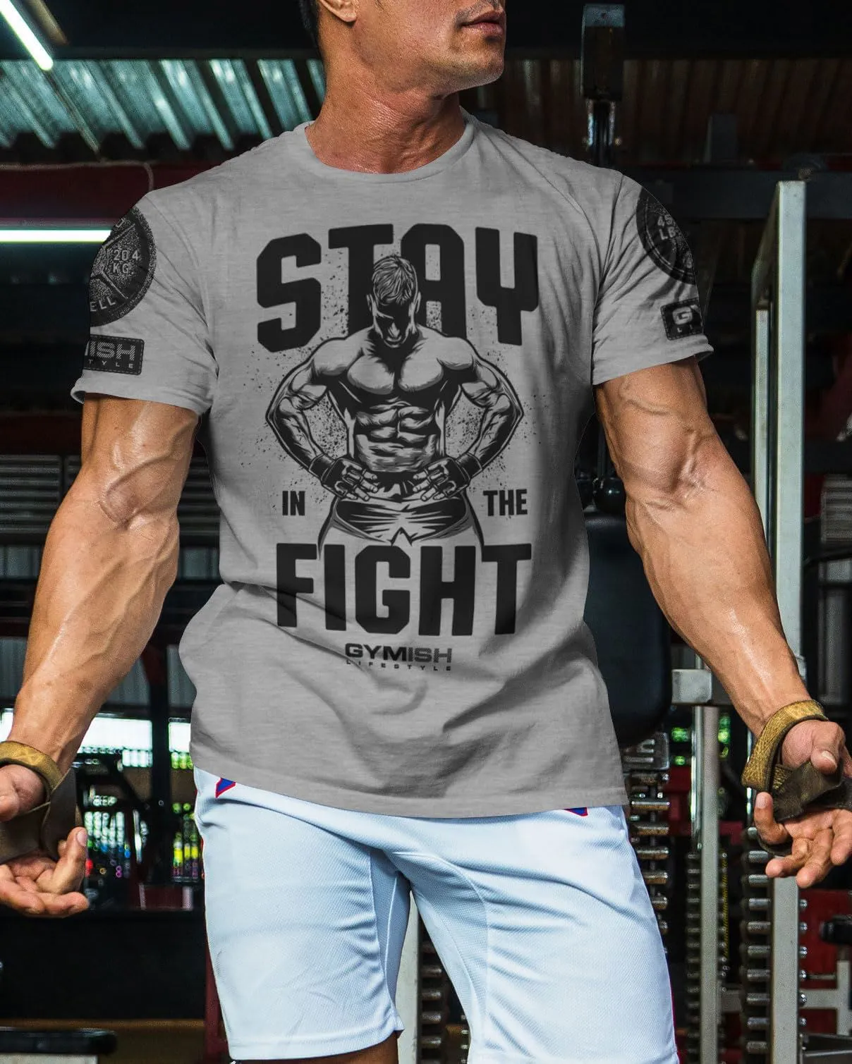 029. Stay In Fight Funny Motivational Workout Gym T-Shirt for Men