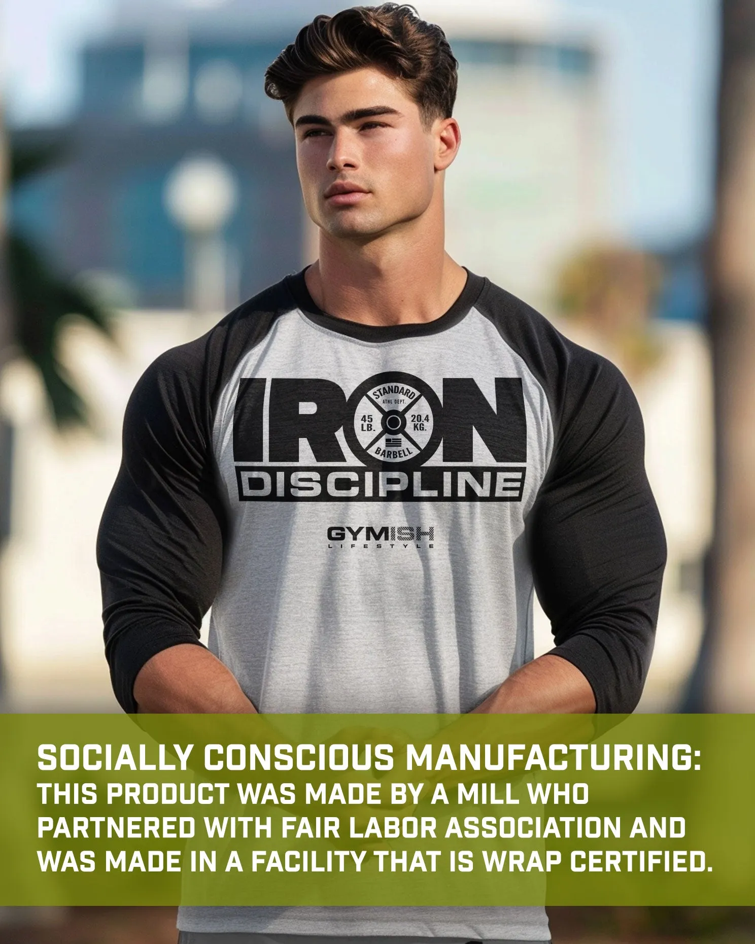 090. RAGLAN CREATED EQUAL BENCH Funny Workout Gym T-Shirt for Men