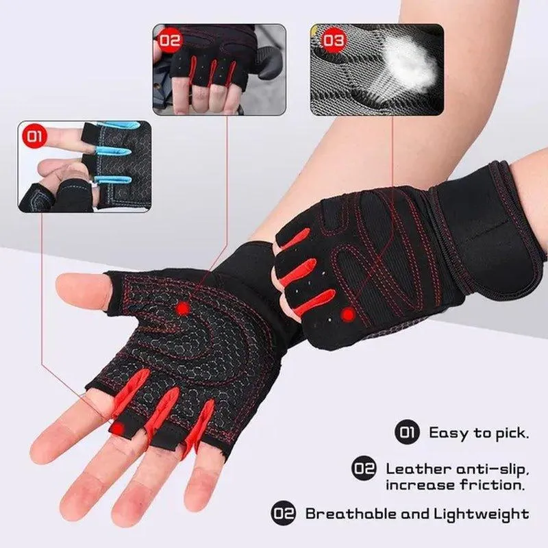 1 Pair Gym Fitness Gloves Anti-Skid Guantes Weight Lifting for Sport