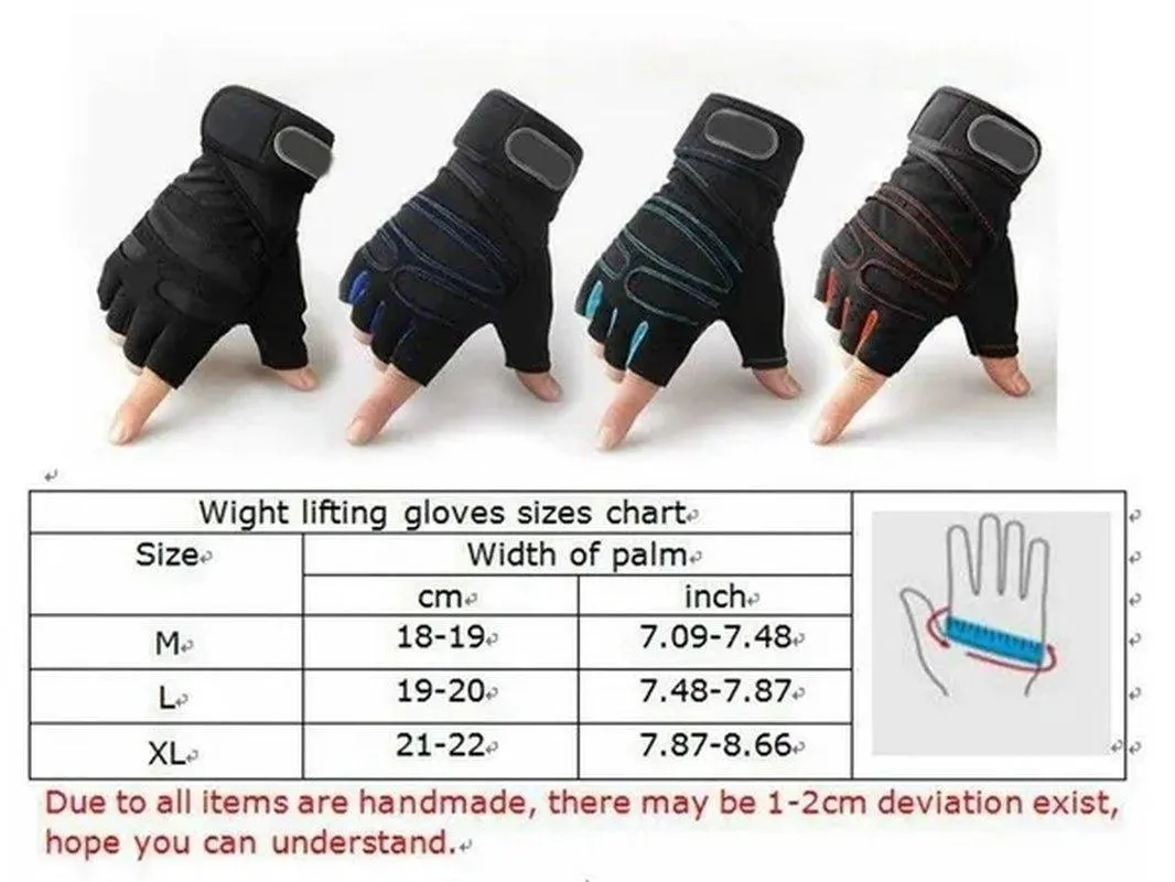 1 Pair Gym Fitness Gloves Anti-Skid Guantes Weight Lifting for Sport