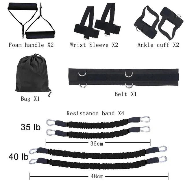 11/12pcs Pull Rope Strength Training Resistance Bands