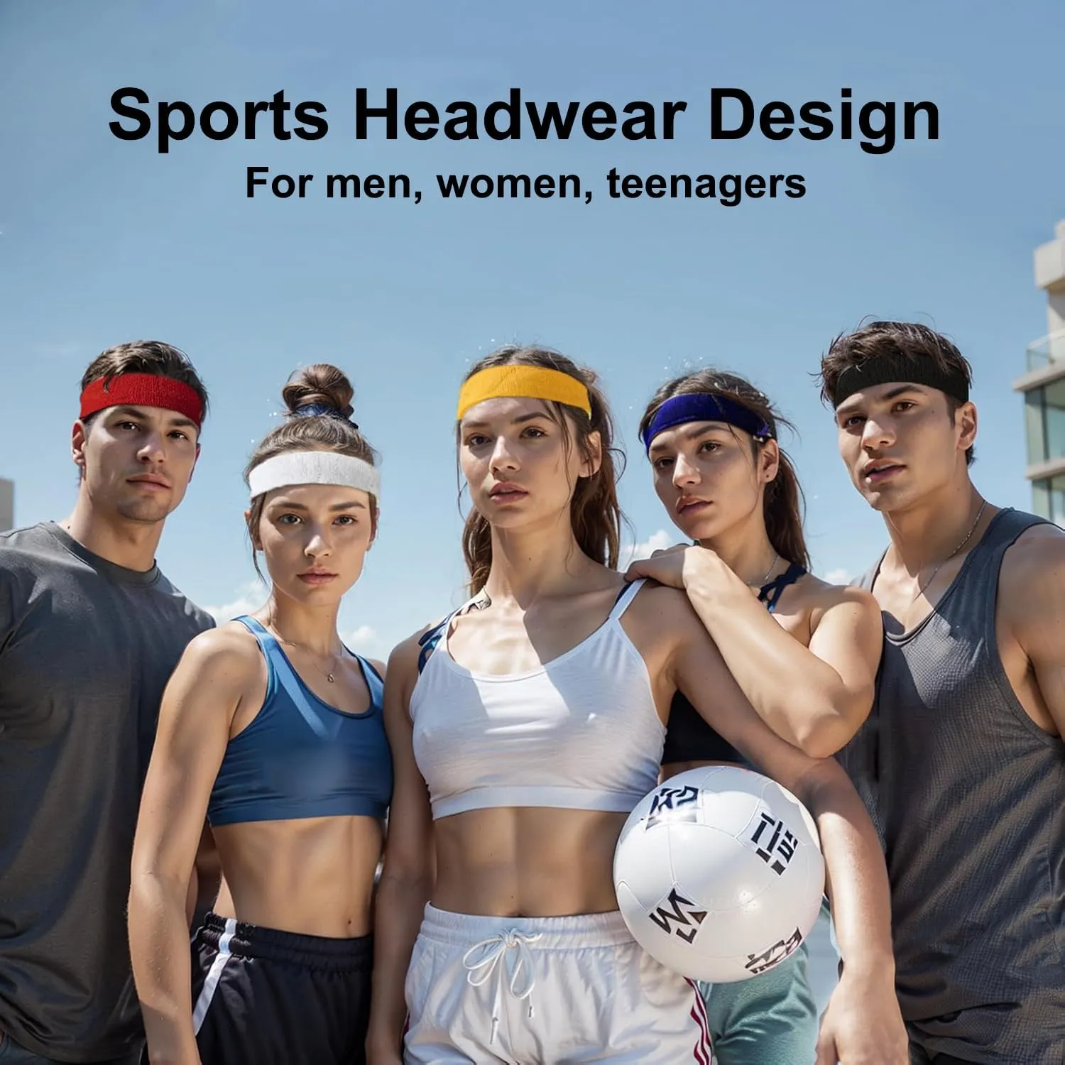 3 Pack Sweatbands Sports Headband for Men & Women - Moisture Wicking Athletic Cotton Terry Cloth Sweatband for Tennis, Basketball, Running, Gym, Working Out