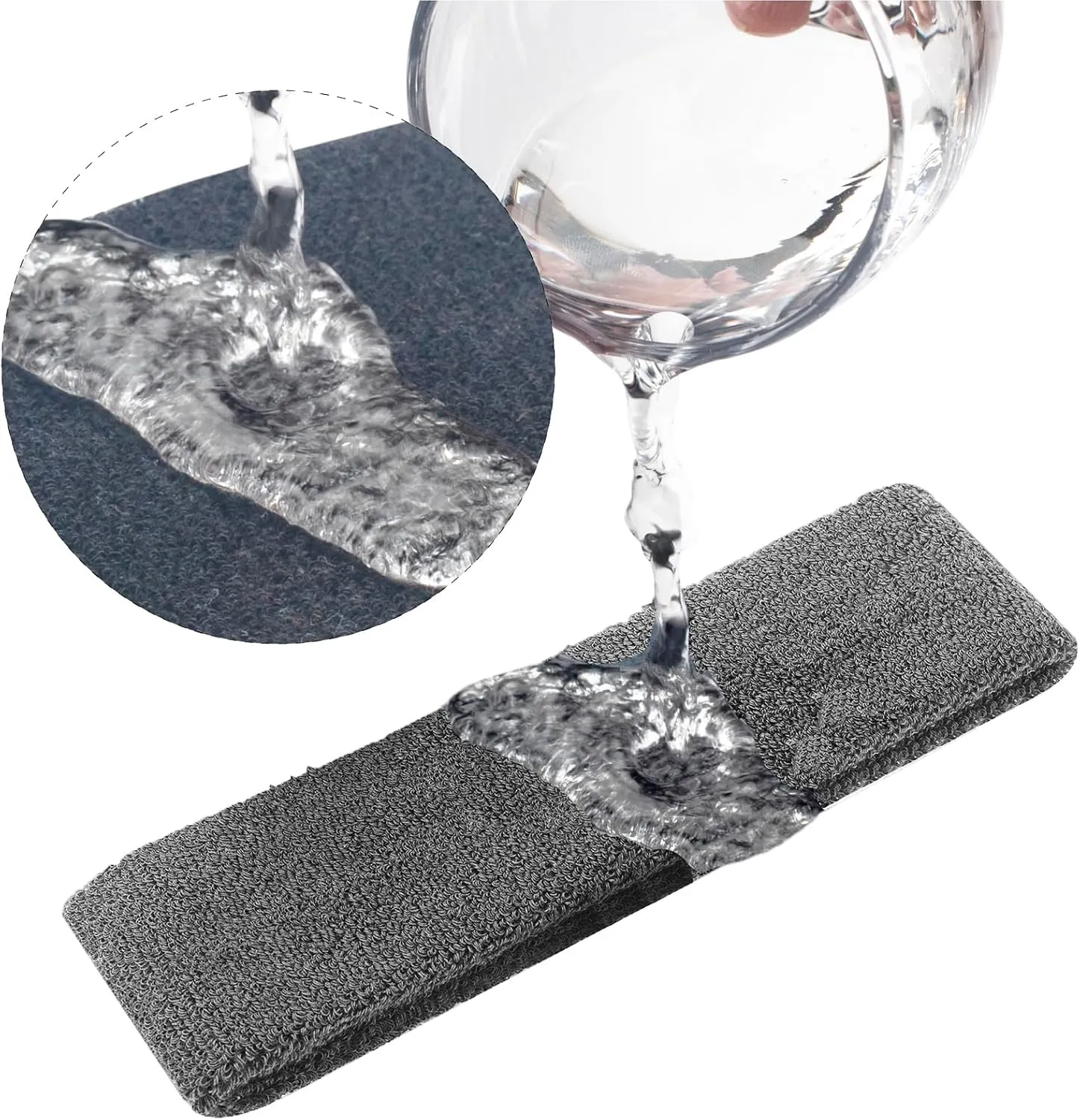 3 Pack Sweatbands Sports Headband for Men & Women - Moisture Wicking Athletic Cotton Terry Cloth Sweatband for Tennis, Basketball, Running, Gym, Working Out