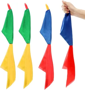 4 PCS Magic Scarves Change Color Silk Scarf for Magic Trick Silk Magic Props Magician Accessories Birthday Party Gift