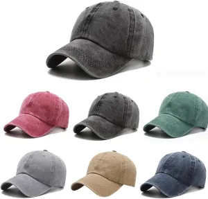 6Pcs Unisex Vintage Washed Baseball Cap Hat Adjustable Cotton Sports Caps for Men Women Outdoor Sports