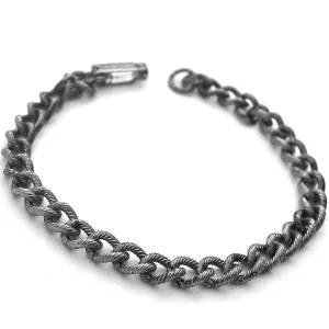 8mm Curb Link Bracelet Chain, Gunmetal finish, Pack of 6
