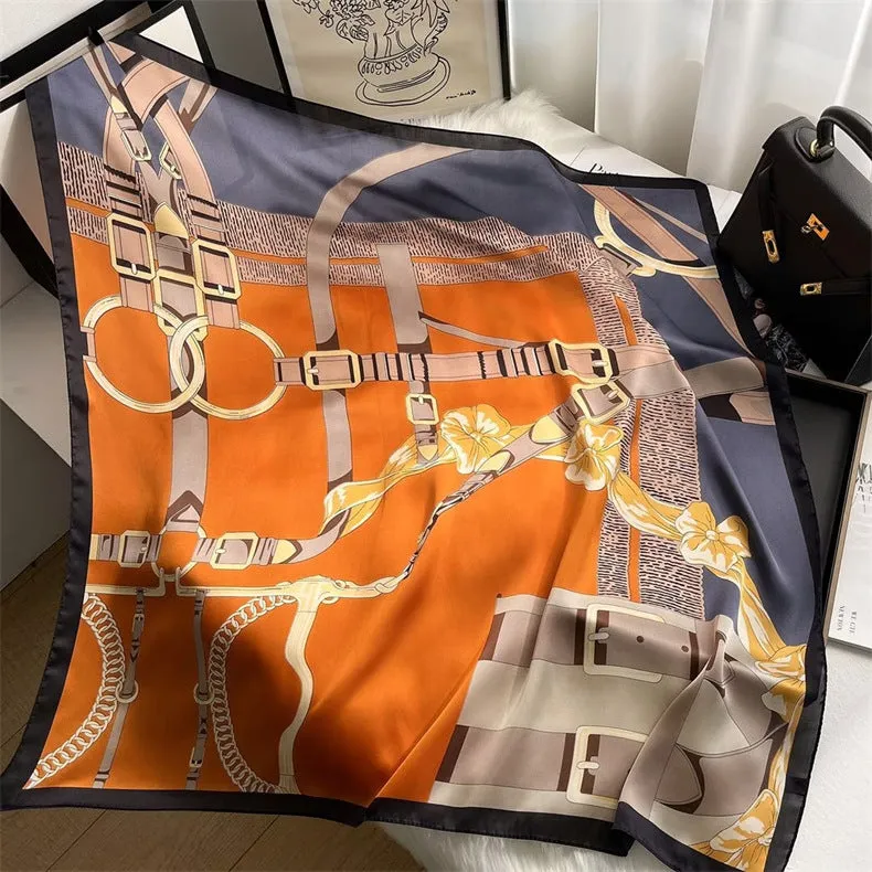 90cm x 90cm Imitation Silk Scarf Women Elegant Ladies Scarf
