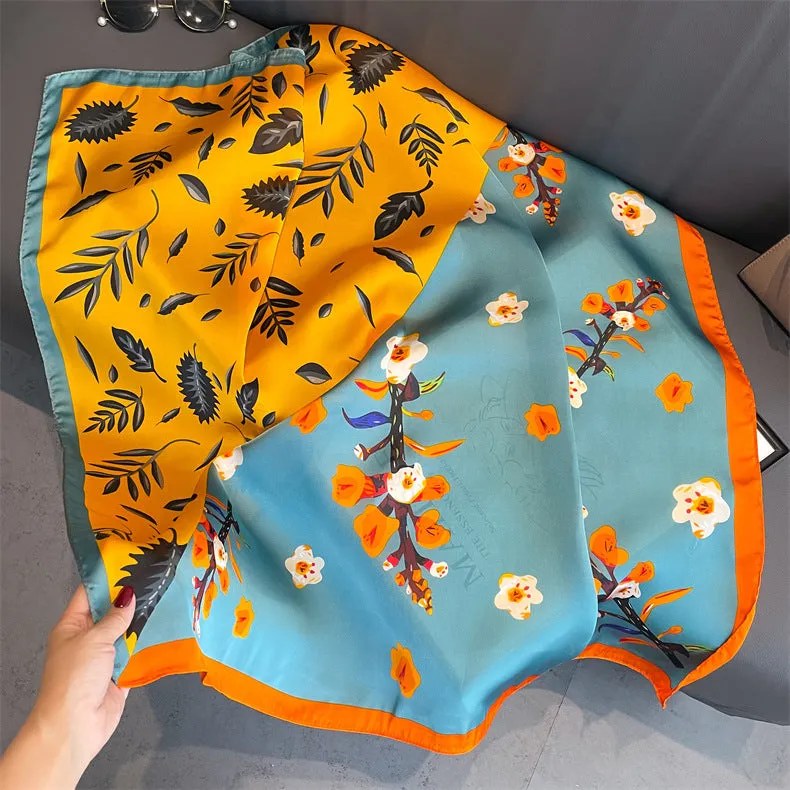 90cm x 90cm Imitation Silk Scarf Women Elegant Ladies Scarf