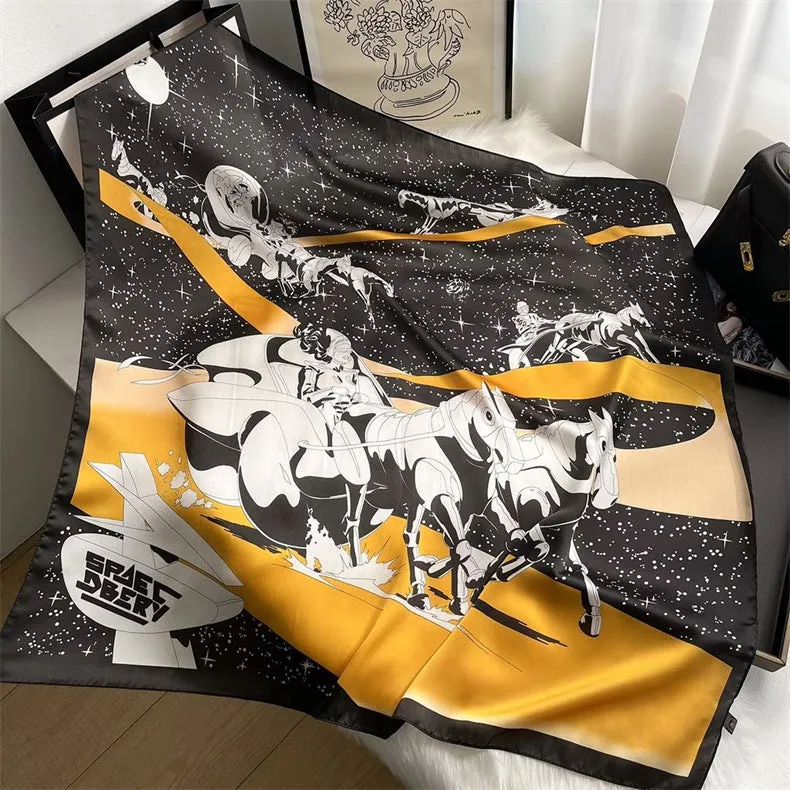 90cm x 90cm Imitation Silk Scarf Women Elegant Ladies Scarf
