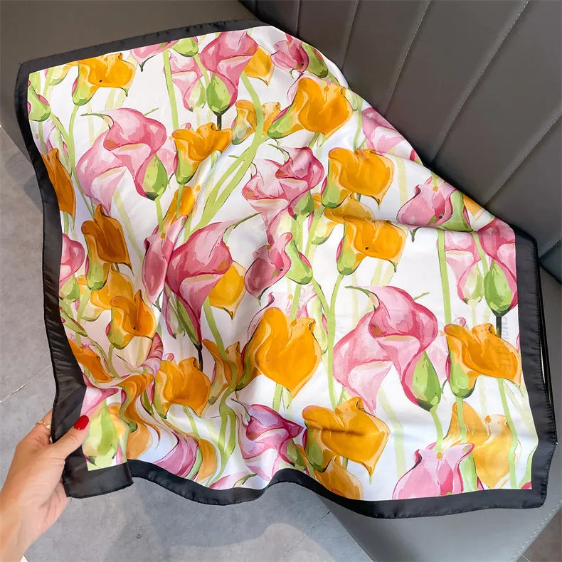 90cm x 90cm Imitation Silk Scarf Women Elegant Ladies Scarf