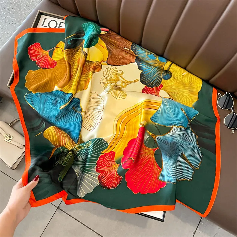 90cm x 90cm Imitation Silk Scarf Women Elegant Ladies Scarf