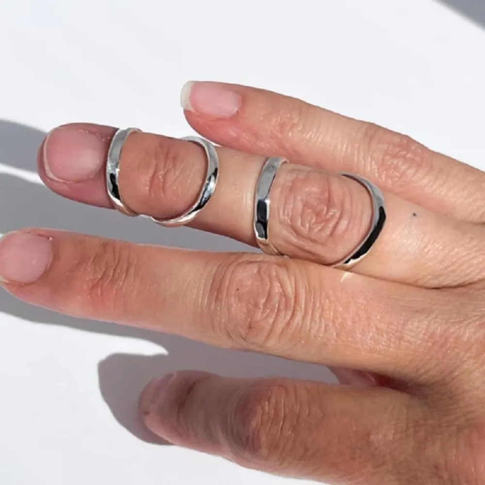 925 Sterling Silver Field Splint Ring, Handmade Ring, Thin Swan Neck Splint in Silver for PIP or DIP Join, Silver Ring Splint,PIP Joint Ring, Woman minimalist Ring (Silver)