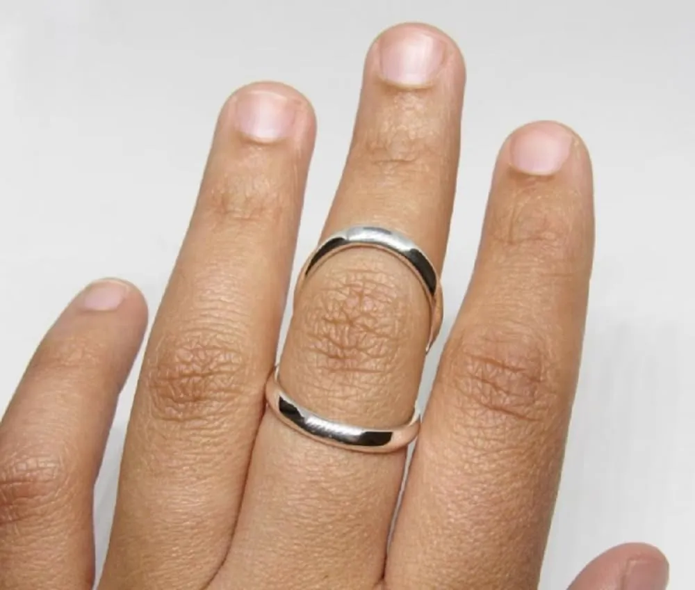 925 Sterling Silver Field Splint Ring, Handmade Ring, Thin Swan Neck Splint in Silver for PIP or DIP Join, Silver Ring Splint,PIP Joint Ring, Woman minimalist Ring (Silver)