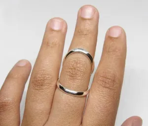 925 Sterling Silver Field Splint Ring, Handmade Ring, Thin Swan Neck Splint in Silver for PIP or DIP Join, Silver Ring Splint,PIP Joint Ring, Woman minimalist Ring (Silver)