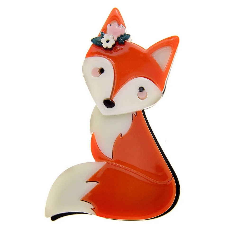 Acrylic Fox Brooches For Women