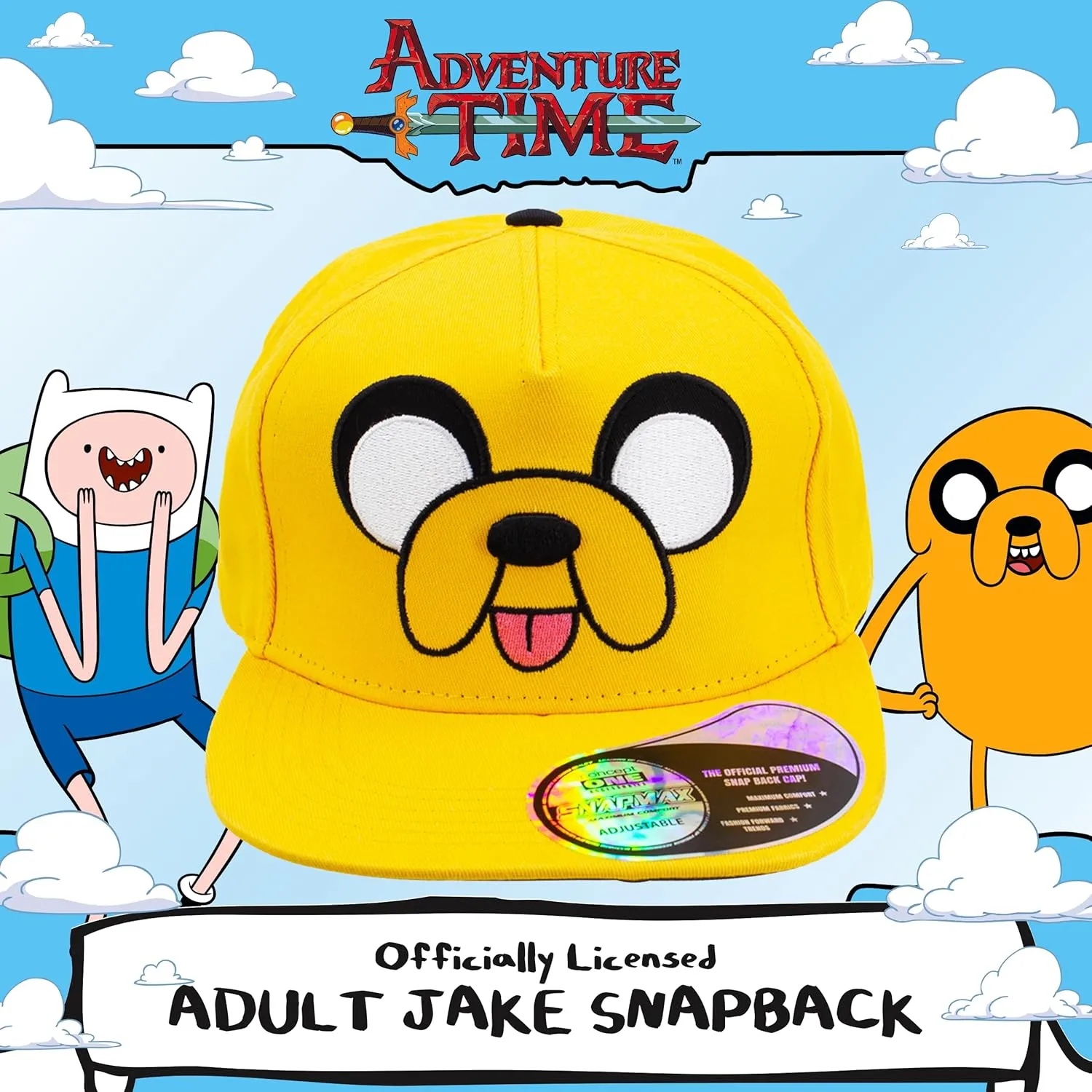 Adventure Time Baseball Cap, Adjustable Snapback Hat with Flat Brim