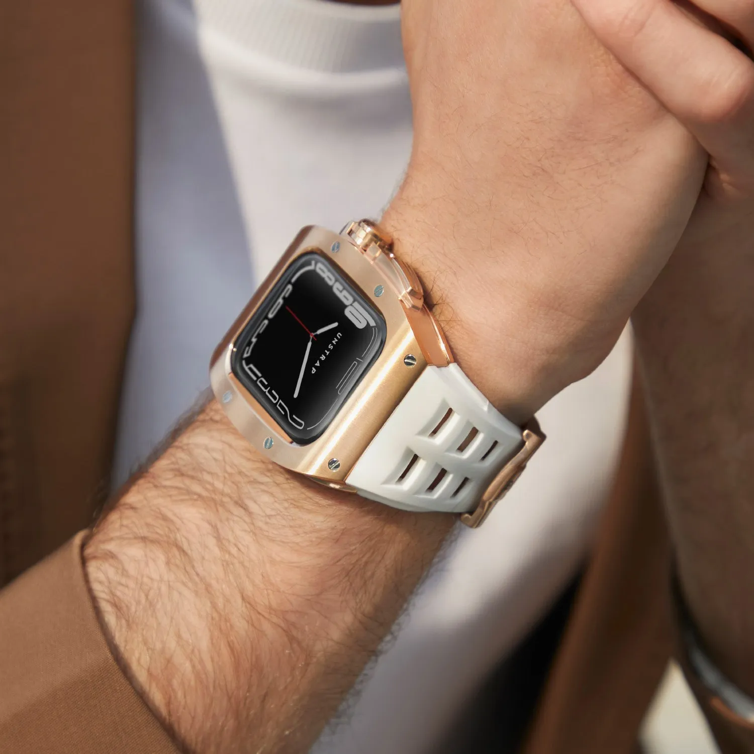 Apple Watch Case Rose Gold White MC - Rubber