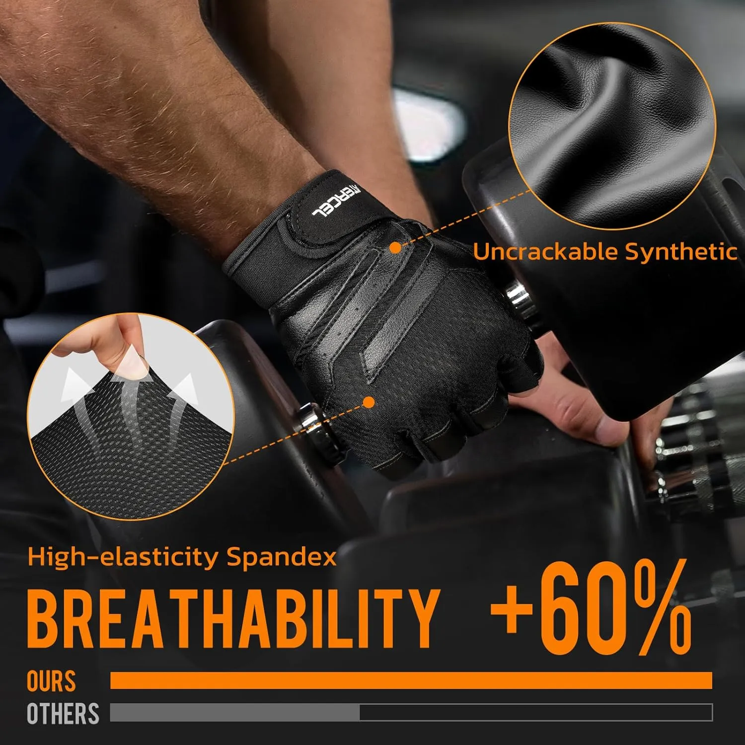 ATERCEL Gym Workout Gloves for Men and Women, Weight Lifting Gloves with Excellent Grip, Lightweight Fitness Gloves for Training, Cycling, Pull Ups, Exercise, Climbing, Rowing and Weightlifting