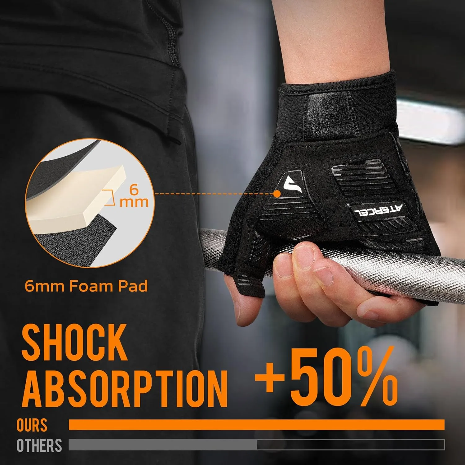 ATERCEL Gym Workout Gloves for Men and Women, Weight Lifting Gloves with Excellent Grip, Lightweight Fitness Gloves for Training, Cycling, Pull Ups, Exercise, Climbing, Rowing and Weightlifting