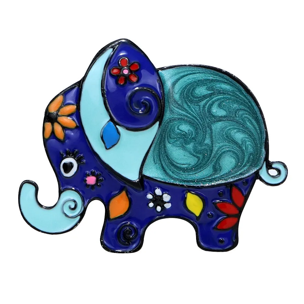 Beautiful Enamel Elephant Brooches For Women Animal Pin Cartoon Design Kids Accessories