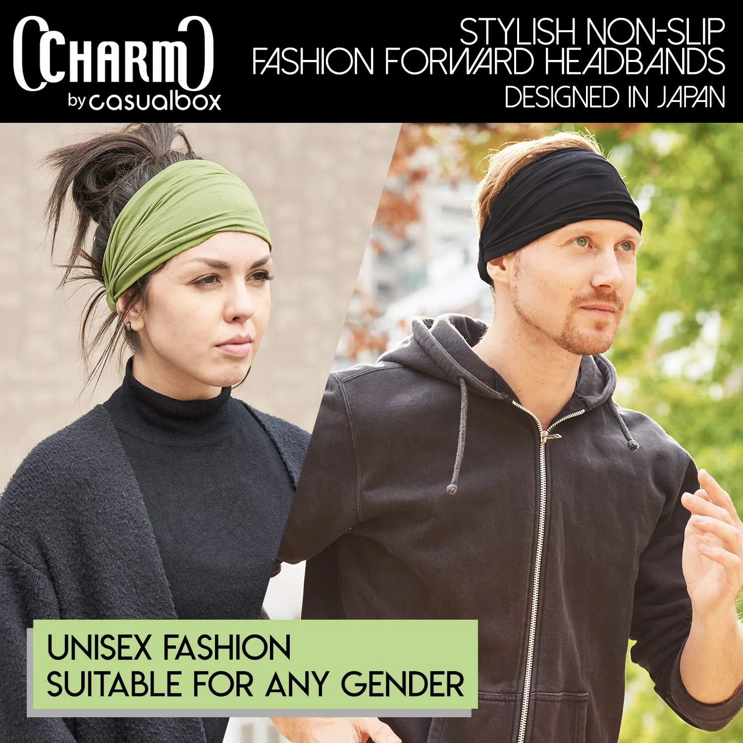 Black 3-Pack Japanese Bandana Headbands for Men and Women – Comfortable Head Bands with Elastic Secure Snug Fit Ideal Runners Fitness Sports Football Tennis Stylish Lightweight M