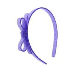 Bow Headband - Purple Glitter