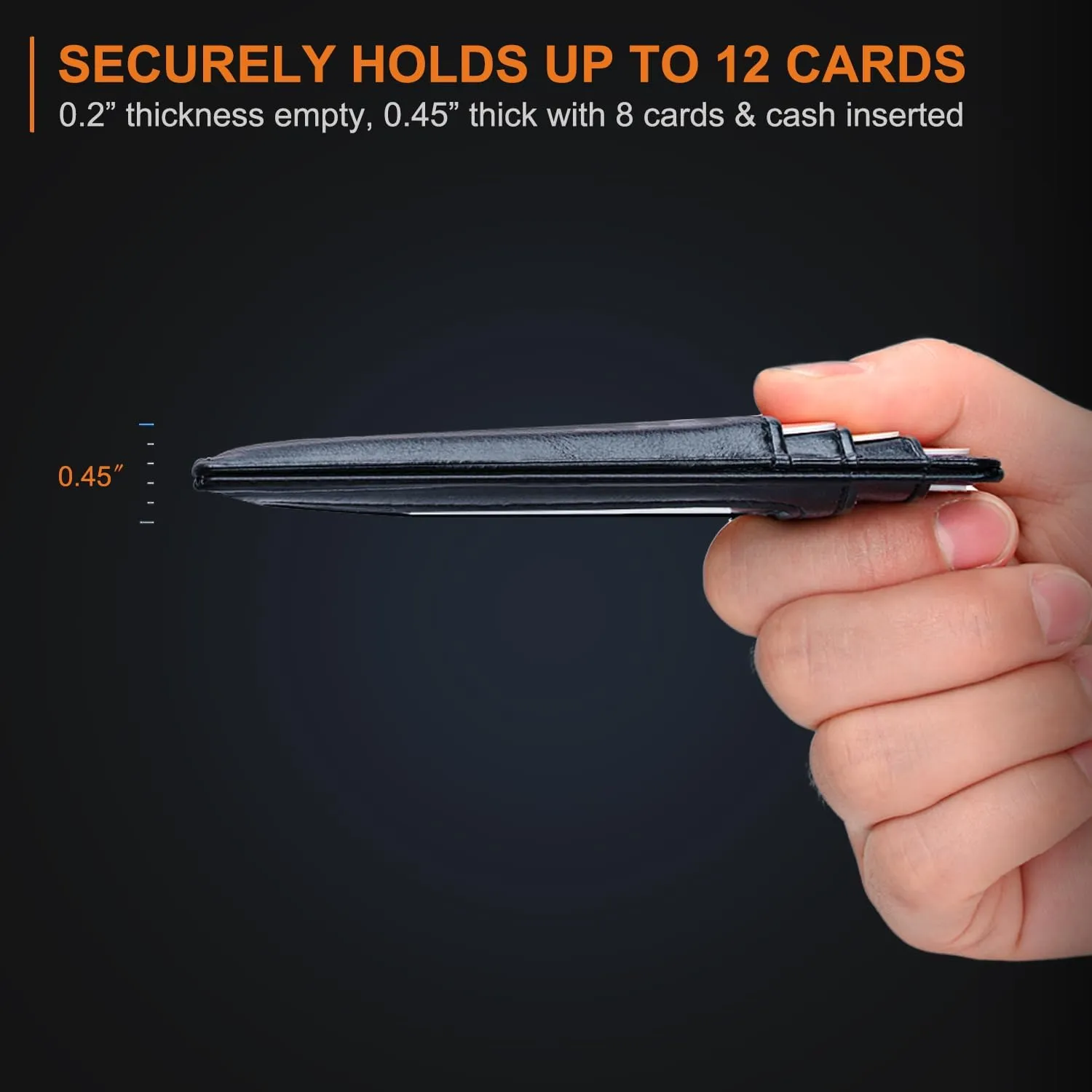 Buffway Slim Minimalist Front Pocket RFID Blocking Leather Wallets for Men and Women