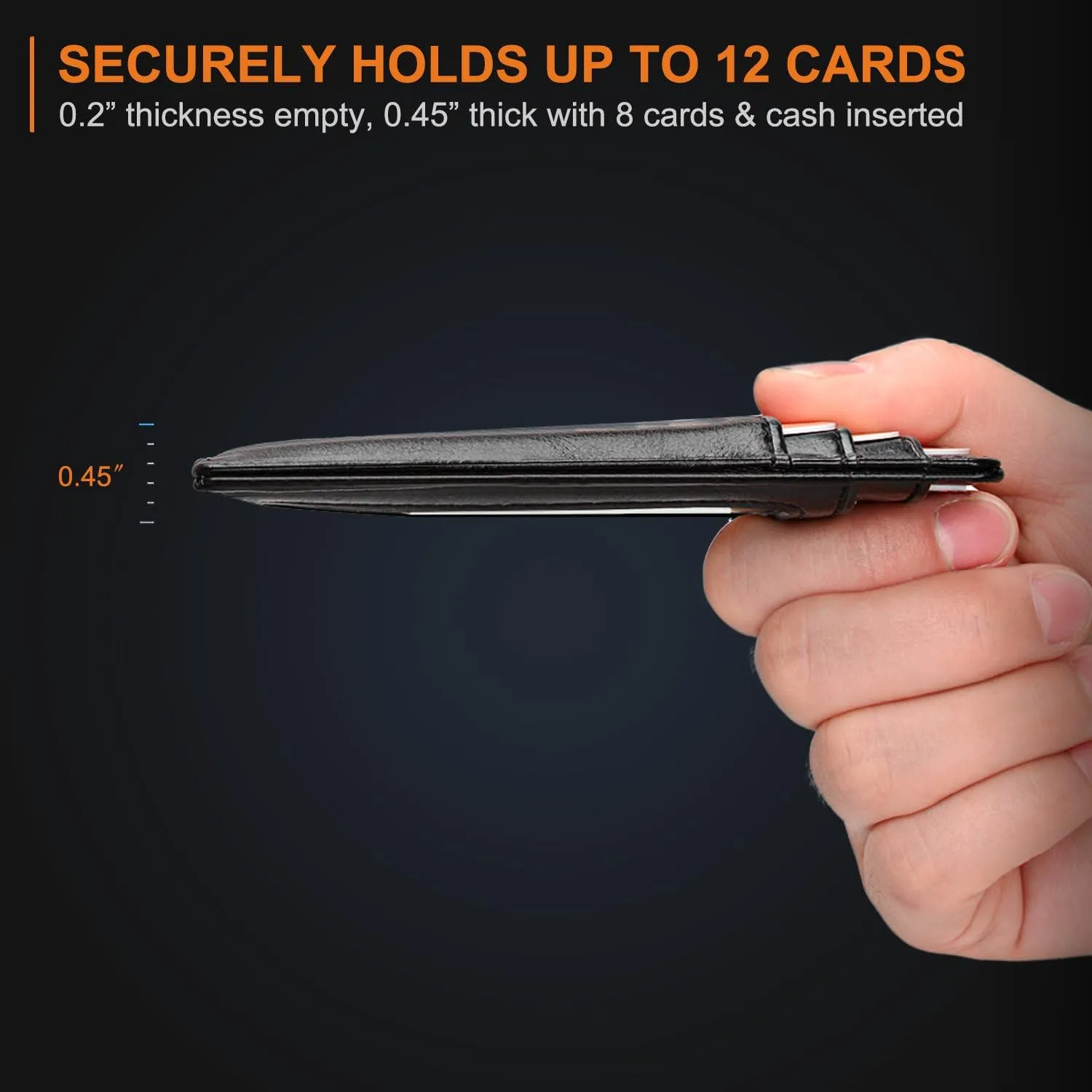 Buffway Slim Minimalist Front Pocket RFID Blocking Leather Wallets for Men and Women