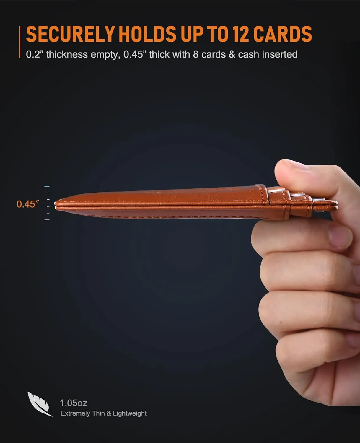 Buffway Slim Minimalist Front Pocket RFID Blocking Leather Wallets for Men and Women
