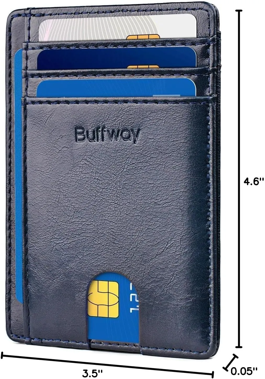 Buffway Slim Minimalist Front Pocket RFID Blocking Leather Wallets for Men and Women
