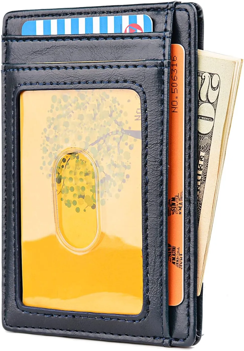 Buffway Slim Minimalist Front Pocket RFID Blocking Leather Wallets for Men and Women