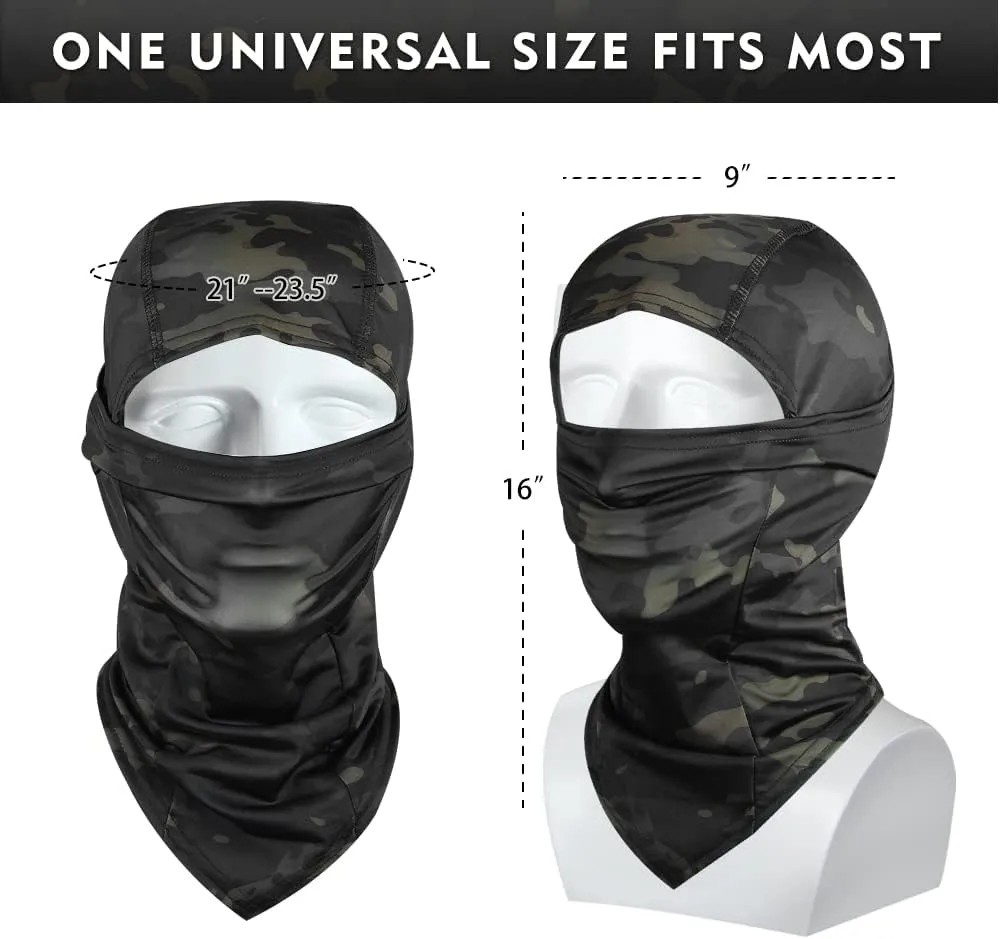 Camo Balaclava Face Shiesty Ski Mask,UV Protection Ice Silk Neck Gaiter Sun Hood for Men Women Motorcycle Cycling