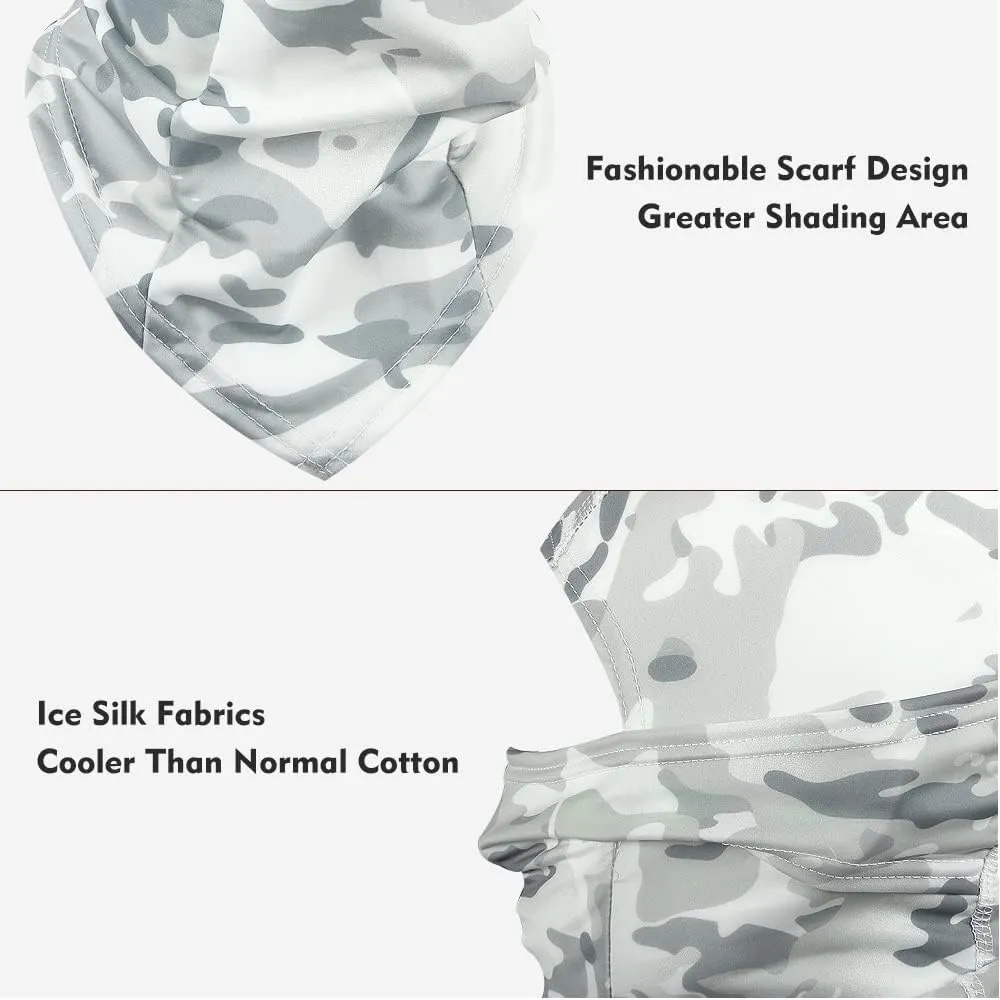 Camo Balaclava Face Shiesty Ski Mask,UV Protection Ice Silk Neck Gaiter Sun Hood for Men Women Motorcycle Cycling