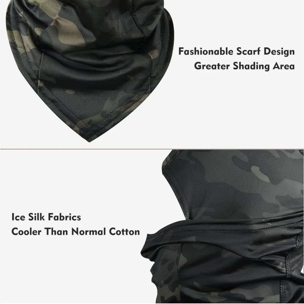 Camo Balaclava Face Shiesty Ski Mask,UV Protection Ice Silk Neck Gaiter Sun Hood for Men Women Motorcycle Cycling