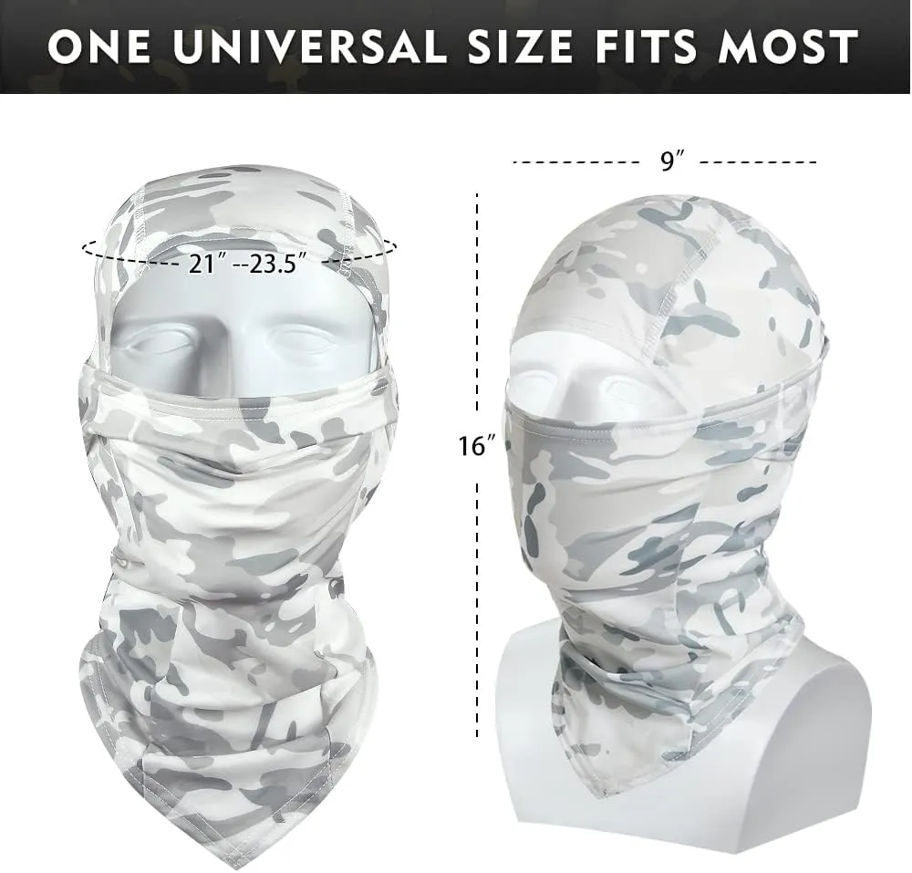 Camo Balaclava Face Shiesty Ski Mask,UV Protection Ice Silk Neck Gaiter Sun Hood for Men Women Motorcycle Cycling