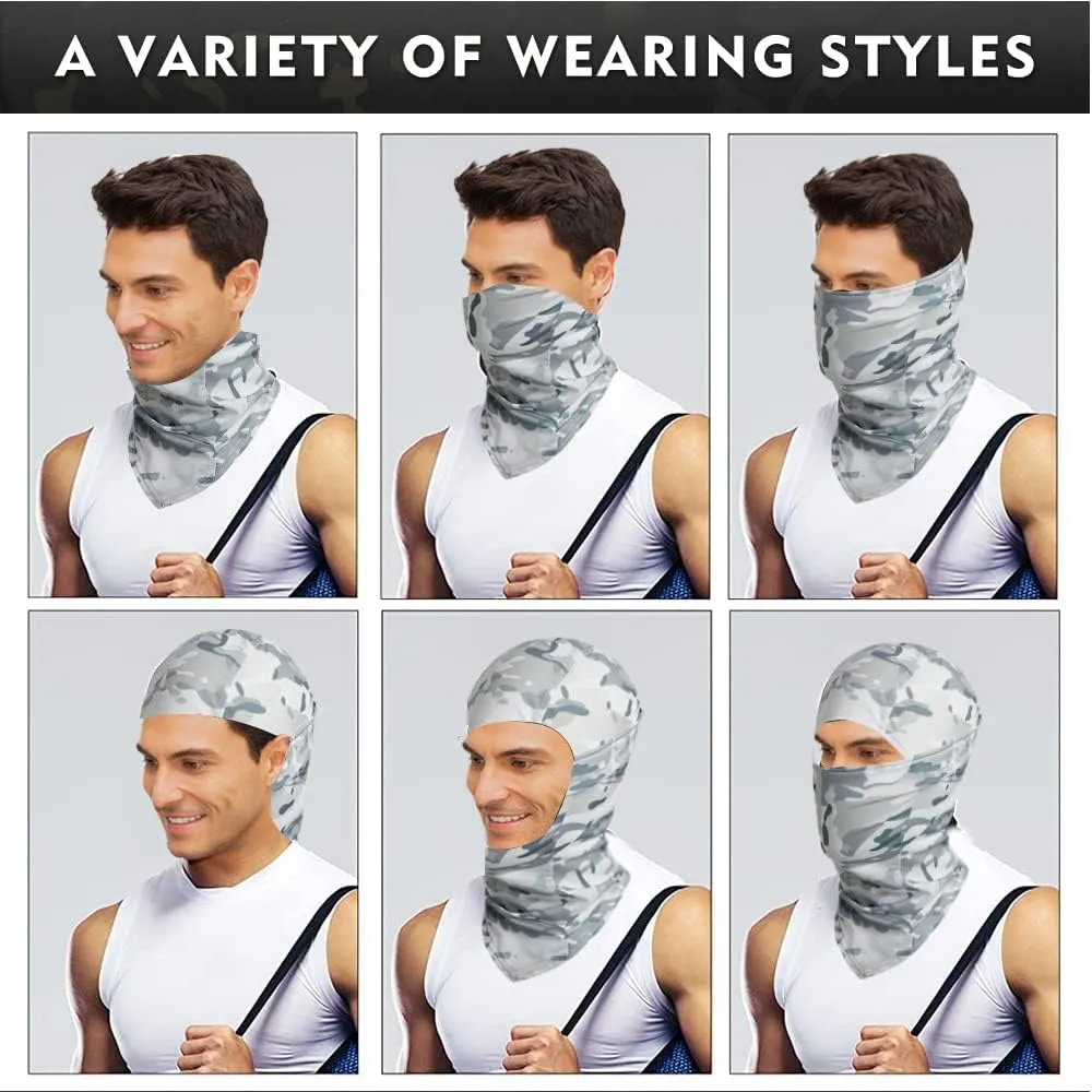Camo Balaclava Face Shiesty Ski Mask,UV Protection Ice Silk Neck Gaiter Sun Hood for Men Women Motorcycle Cycling