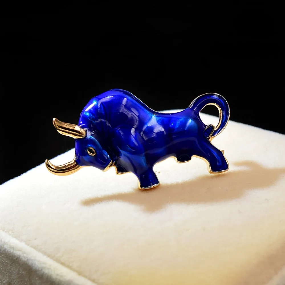 Cow Cattle Brooch Ox Enamel Pin Brooches Women And Men Jewelry