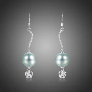 Crown Pearl Drop Earrings -KPE0373