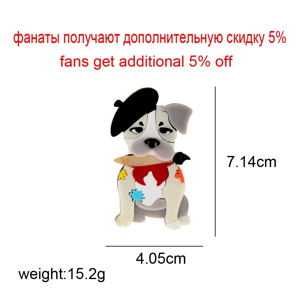 Cute Acrylic Dog Brooches For Women