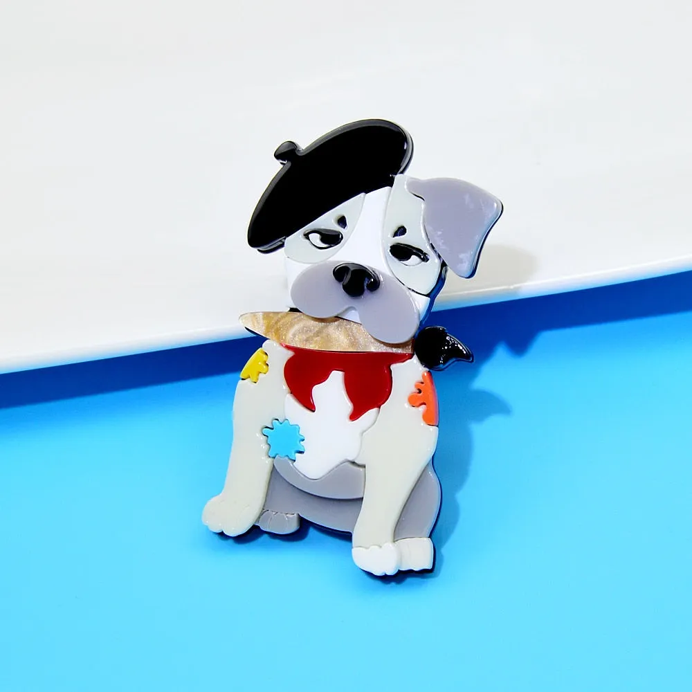 Cute Acrylic Dog Brooches For Women