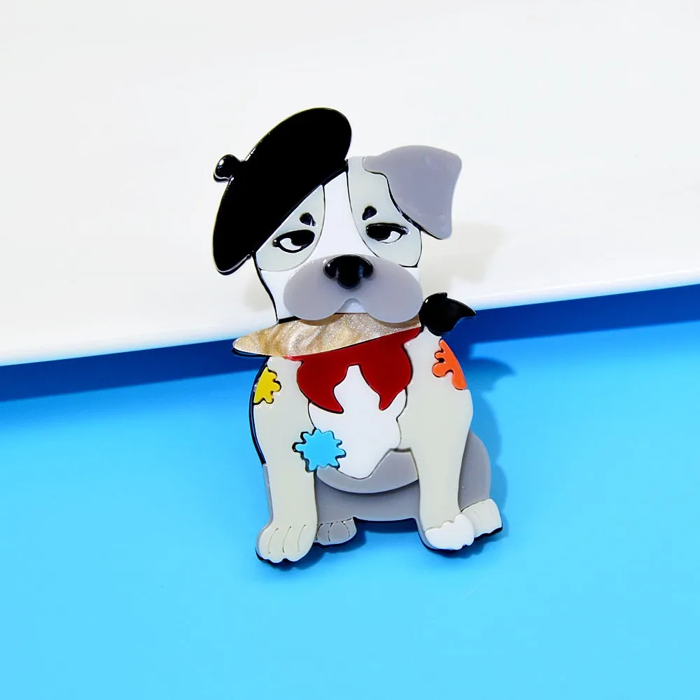 Cute Acrylic Dog Brooches For Women